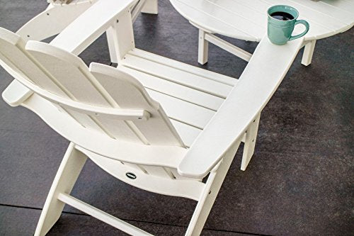 Polywood Vineyard 5-Piece Oversized Adirondack Chair Conversation Set Slate Grey