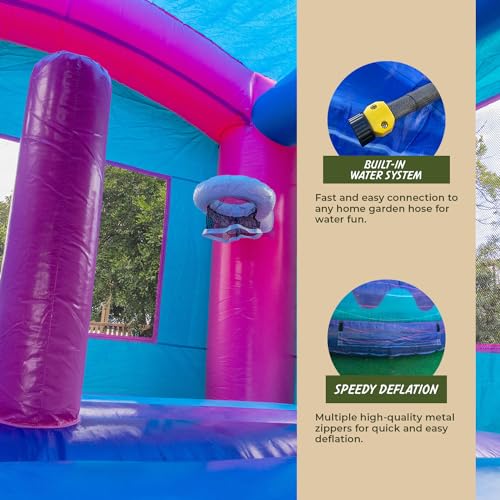 XJUMP Unicorn Bounce House Water Slide Combo Multicolor