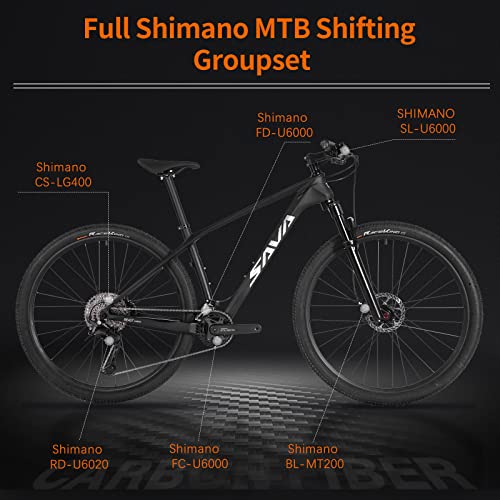 SAVADECK Carbon Fiber Mountain Bike Black