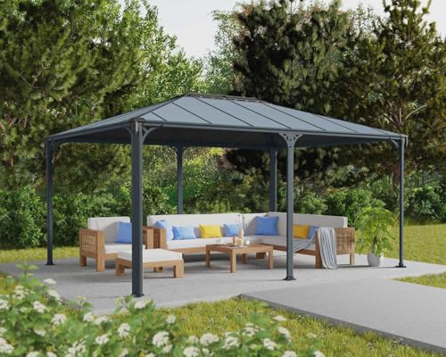 Palram Canopia Martinique 12x16 Gazebo Outdoor Patio Canopy Gray/Bronze