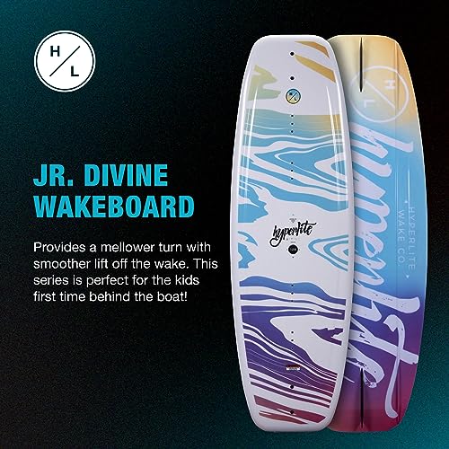 Hyperlite Divine Jr. Kids Wakeboard Package with Jinx Bindings for Girls - Beginner to Intermediate Riders - 119cm, Size 12K-2, Multi-color