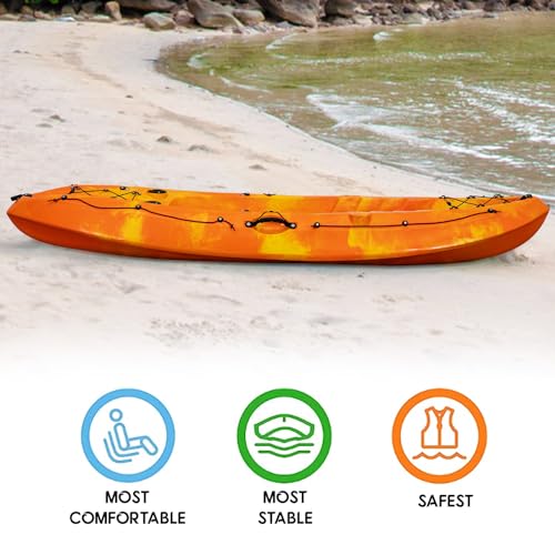 CuisinAid 9.4FT Sit-On-Top Fishing Kayak with Paddles Green Yellow