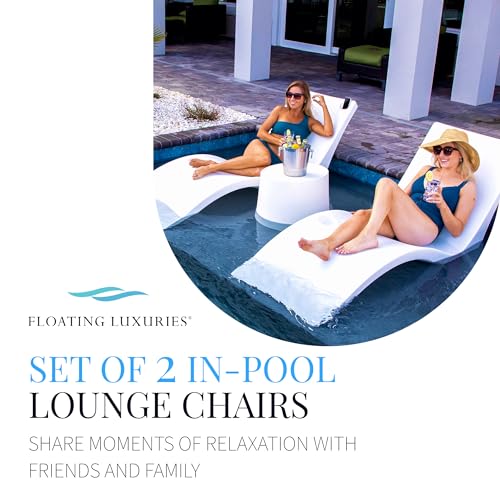 Floating Luxuries Kai Shelf Pool Lounger Set of 2 White