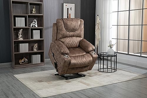 FANYE Electric Power Lift Chair with Massage and Heat, Brown V