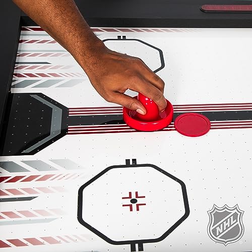 NHL 60" Air Hockey Table with Electronic Overhead Scoreboard Black/White