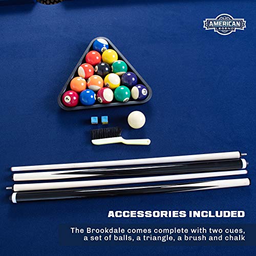 American Legend Brookdale 90” Billiard Table with Rustic Wood Finish Blue