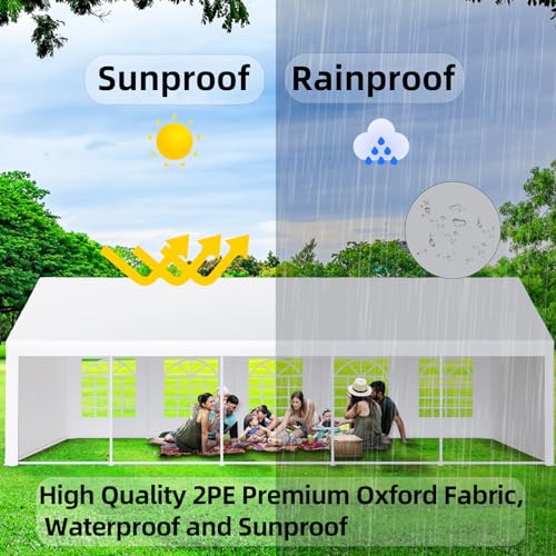Acekool 20x32 FT Outdoor Tent with Removable Sidewalls White