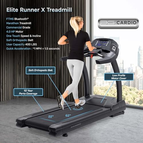 3G Cardio Elite Runner Treadmill Black