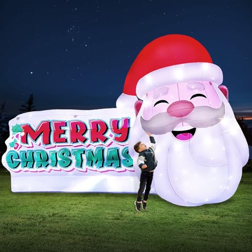 OZIS Giant Christmas Inflatable Santa Claus with LEDs Red