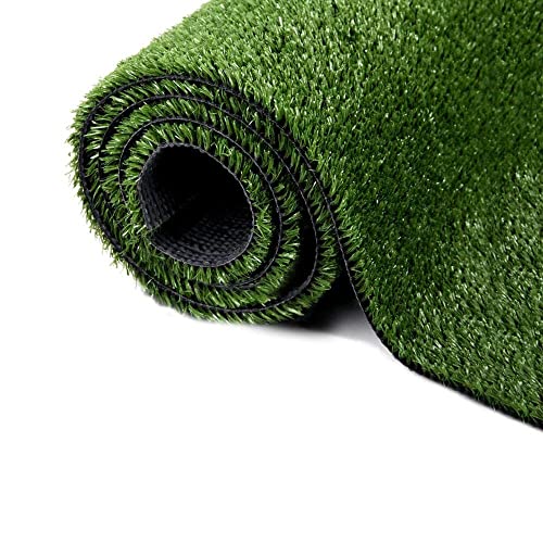 WarmShe Synthetic Artificial Grass Turf 0.4" Green 7FTx82FT for Indoor Outdoor Use