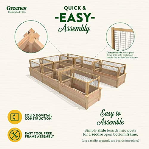 Greenes Fence Premium Cedar Raised Garden Bed with CritterGuard System 8' x 12' Light Brown