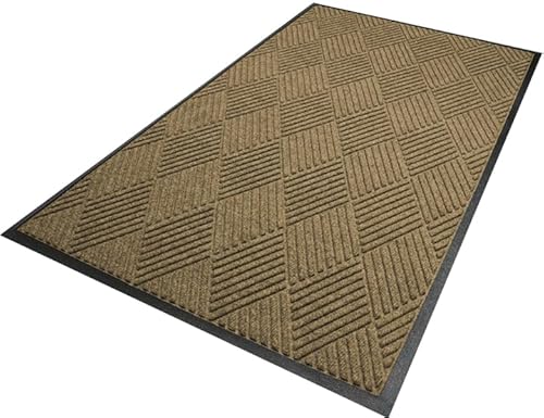 Legendary Doormats Waterhog Diamond Mats - Fabric Border - Smooth Backing - Evergreen 4' x 12''