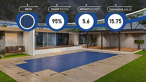 WaterWarden Inground Pool Safety Cover 18’ x 36’ Blue Mesh