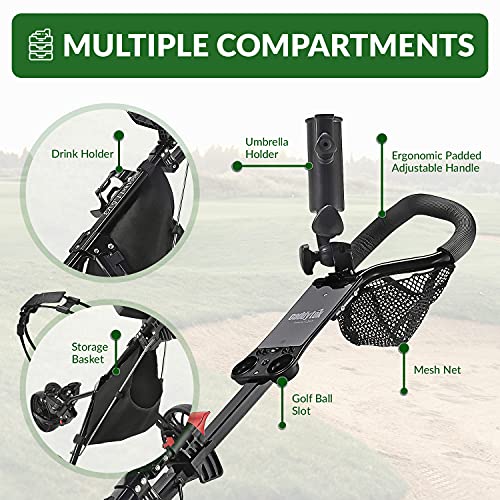 Caddytek CaddyLite 11.5 V3 Deluxe Golf Push Cart Black/Red