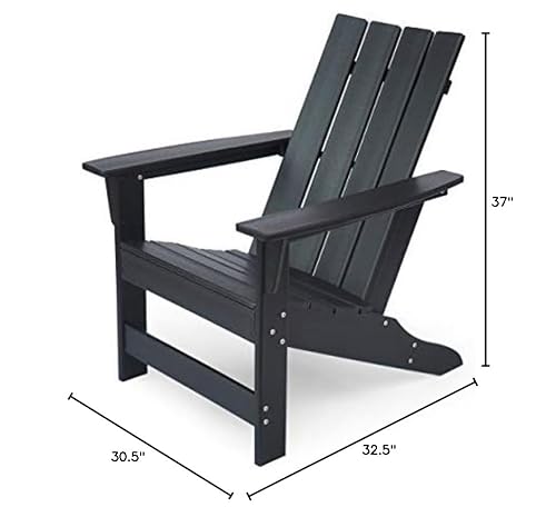 Christopher Knight Home Robert Outdoor Contemporary Adirondack Chair Set of 2 Matte Black