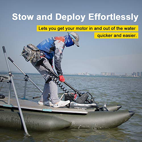 AQUOS Haswing 12V 55LBS 54" Bow Mount Electric Trolling Motor with Remote Control Black