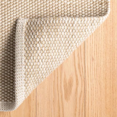 Dash & Albert Pebble Performance Area Rug 6' x 9' Neutral Solid Handwoven Washable Pebble Neutral