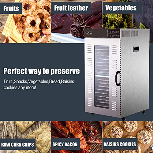 NutriChef Commercial Electric Food Dehydrator Stainless Steel