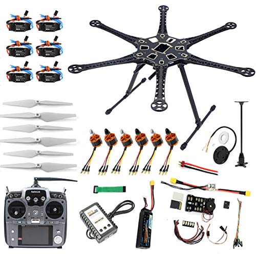 QWinOut DIY FPV Drone Hexacopter Kit with HMF S550 Frame and AT10 Transmitter