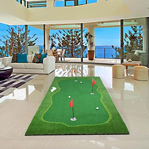 YUNIC Golf Putting Green Premium Nylon Training Mat Green