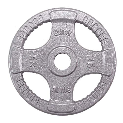 Body-Solid Olympic Quad Grip Weight Plate Set 455 lb Chrome/Gray