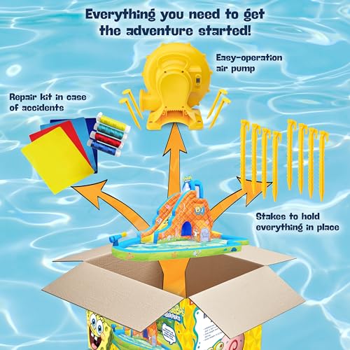 SUNNY & FUN Spongebob Slide ‘N Spray Inflatable Water Slide Park