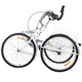 None Folding Adult Tricycle 3 Wheel Trike Bike 24 inch 1 Speed White