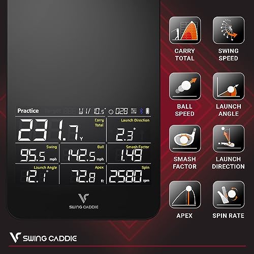 VC VOICE CADDIE Swing Caddie SC4 Portable Golf Simulator Black