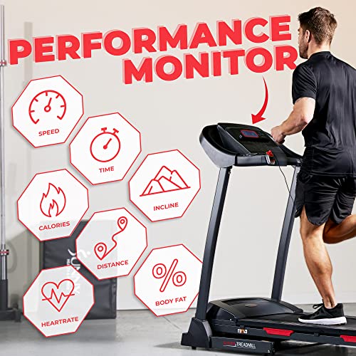 Sunny Health & Fitness Folding Incline Treadmill Black