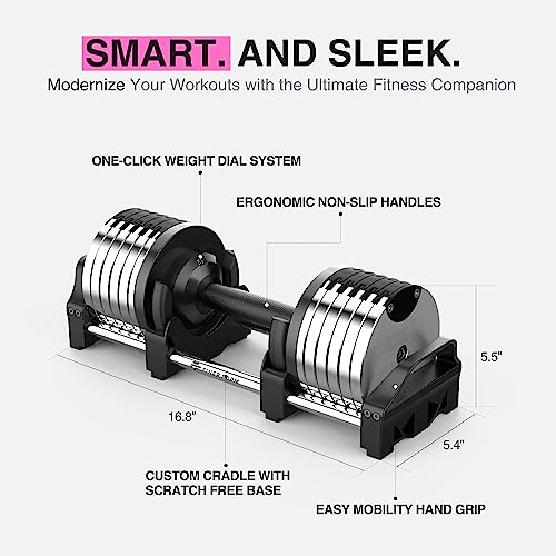 FF Finer Form Adjustable Dumbbells 5-32.5 LBs Chrome