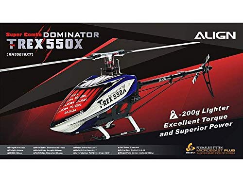 HD Align T-REX 550X Dominator Super Combo with DS820M/DS825M Servos Red/Silver