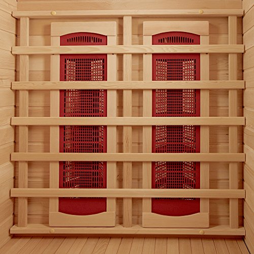 Blue Wave Radiant Saunas BSA2400 1-2 Person Hemlock Ceramic Infrared Sauna Brown