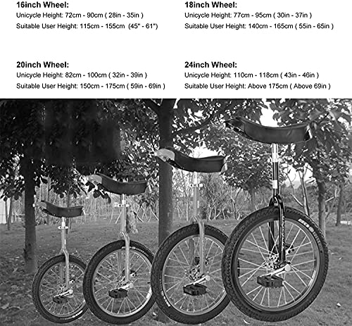 JINCAN 24" Unicycle Freestyle Cycling Pedal Bicycle Outdoor Balance Sports