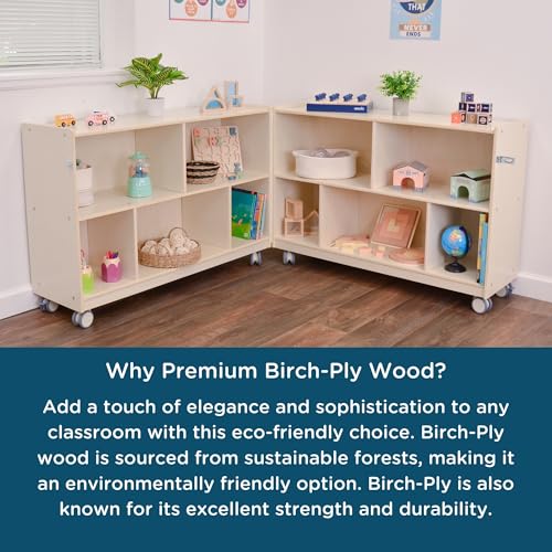 Angeles Mobile 2-Shelf Fold-N-Lock Storage Creamy Birch
