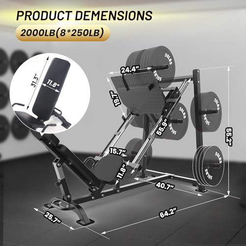 GarveeLife Adjustable Leg Press Machine Black