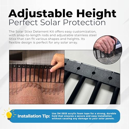 Bird Barrier Solar Stixx Bird Deterrent Kit Stainless