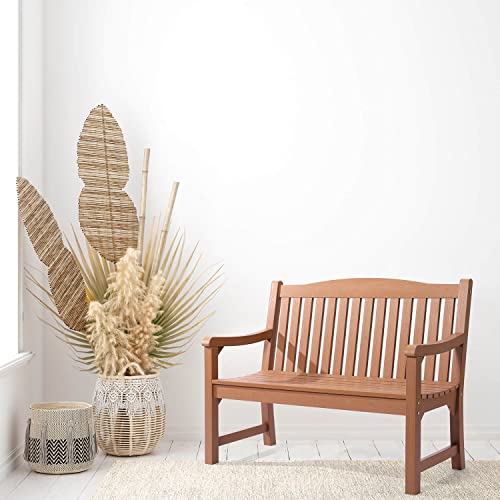 hOmeQomi Outdoor Bench Set of 4 All Weather Resistant Poly Lumber Teak