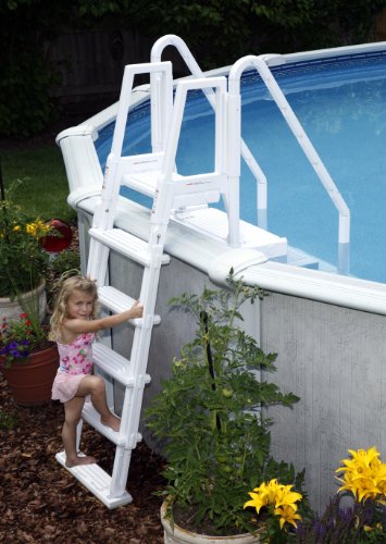 Blue Wave Easy Pool Step with Outside Ladder White