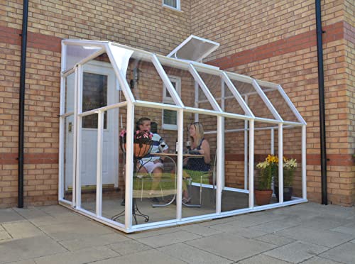 Palram Canopia Rion Sun Room Lean-to Greenhouse DIY Kit 6x10 Ft White