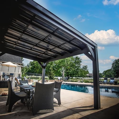 Backyard Discovery Stonebridge Galvanized Steel Outdoor Gazebo Pavilion Black