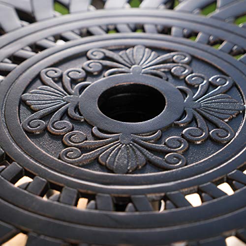 Christopher Knight Home Arlana Outdoor Cast Aluminum Bar Set 3-Pcs Shiny Copper Finish