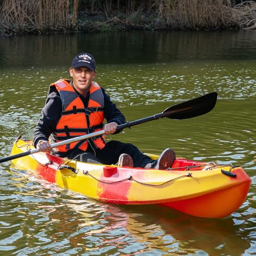 CuisinAid 9.4FT Sit-On-Top Fishing Kayak with Paddles Green Yellow