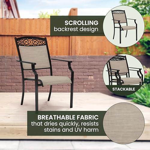 Hanover Lisbon 7-Piece Patio Dining Set Tan