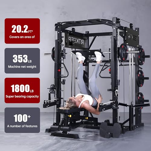 RitKeep Fitness PMAX 4750 Smith Machine Home Gym Combo Plus Black