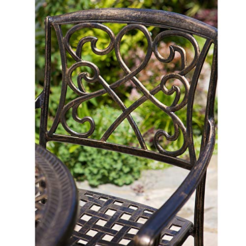 Christopher Knight Home Santa Maria 3-Piece Cast Aluminum Bistro Bar Set Shiny Copper
