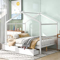 Merax Full Size Platform Bed Frame with Drawers White
