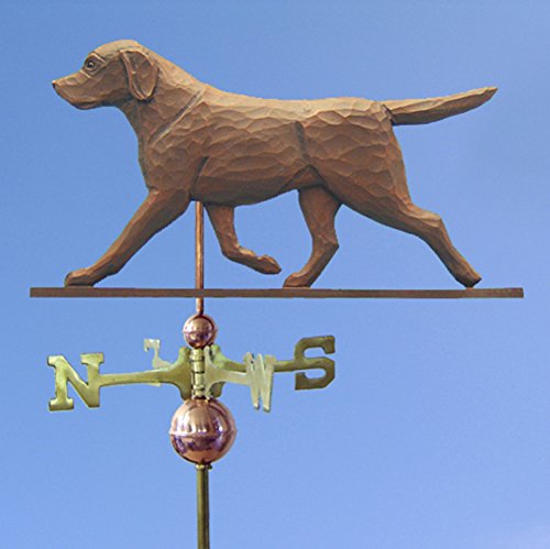 Chocolate Lab Retriever Hand Carved & Painted Weathervane 32 Inch