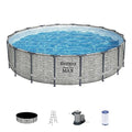 Bestway Steel Pro MAX 18ft x 48in Round Metal Frame Above Ground Swimming Pool Set Gray