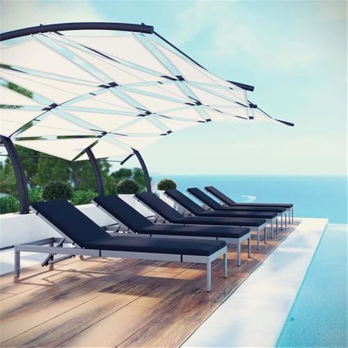 Pemberly Row Aluminum Patio Chaise Lounge Set of 6 Navy
