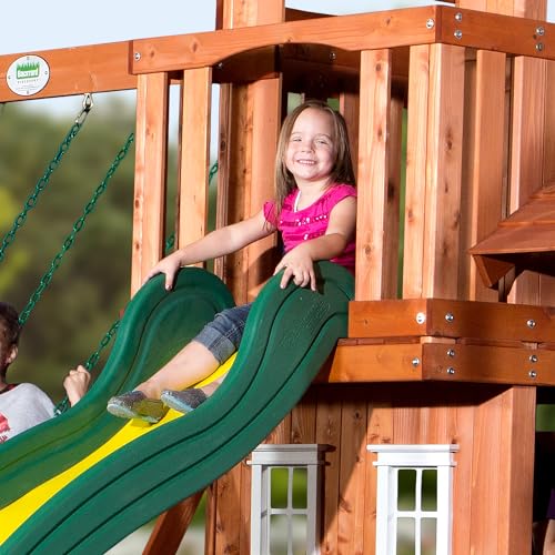 Backyard Discovery Tanglewood Cedar Wood Playset Swing Set Brown